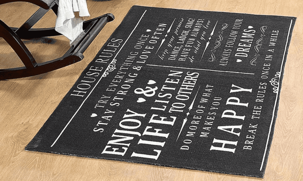 opt for personalized floor mats in which you can add your name or a meaningful quote.