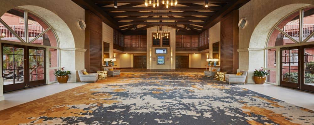 dark hues and elaborate designs luxury hotel carpeting