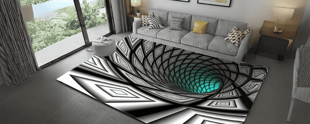 3D rug immediately grabs attention